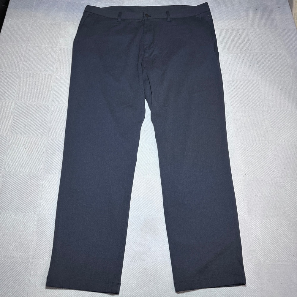 Lululemon ABC Trouser Pants Mens 40x32 Navy Brushed Flannel Wool Blend Modern